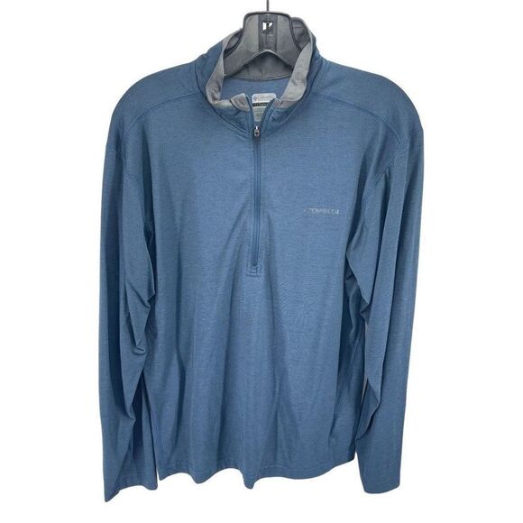 Columbia Mens Pullover Sweatshirt Half Zip Long Sleeve Navy Blue Size Small - Picture 1 of 11